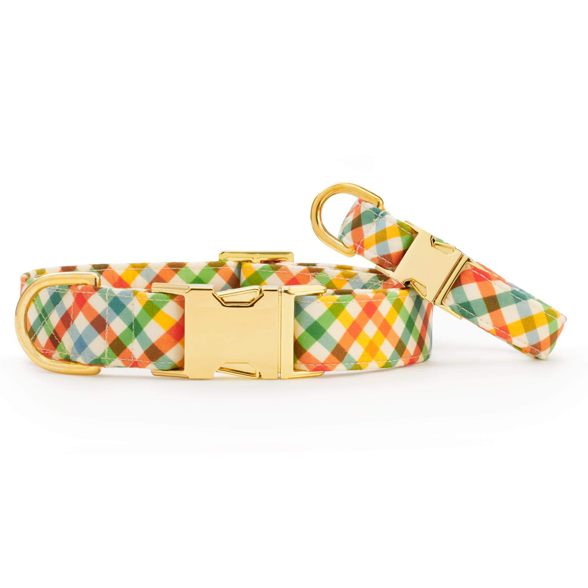 Harvest Gingham Dog Collar