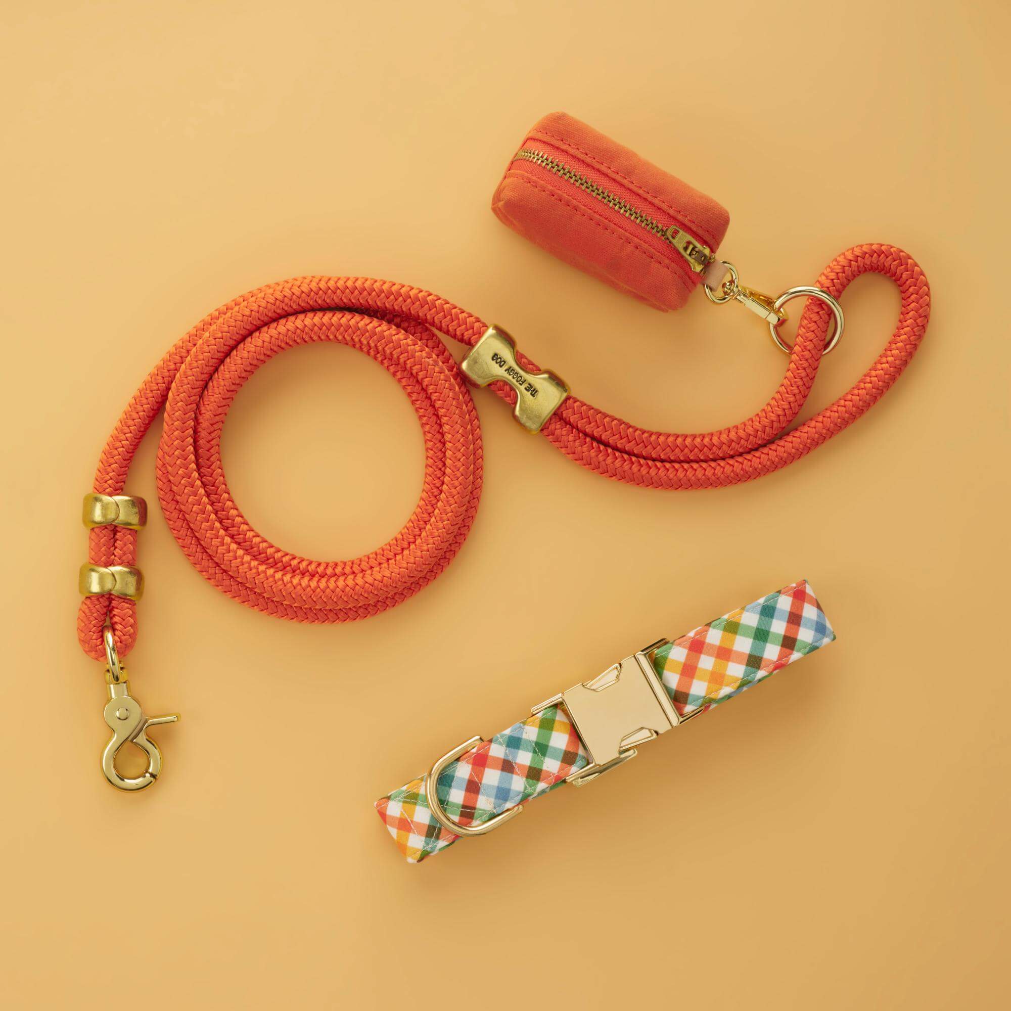 Harvest Gingham Collar Walk Set