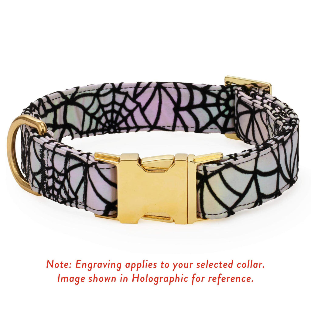 Holographic Spiderweb Bow Tie Collar