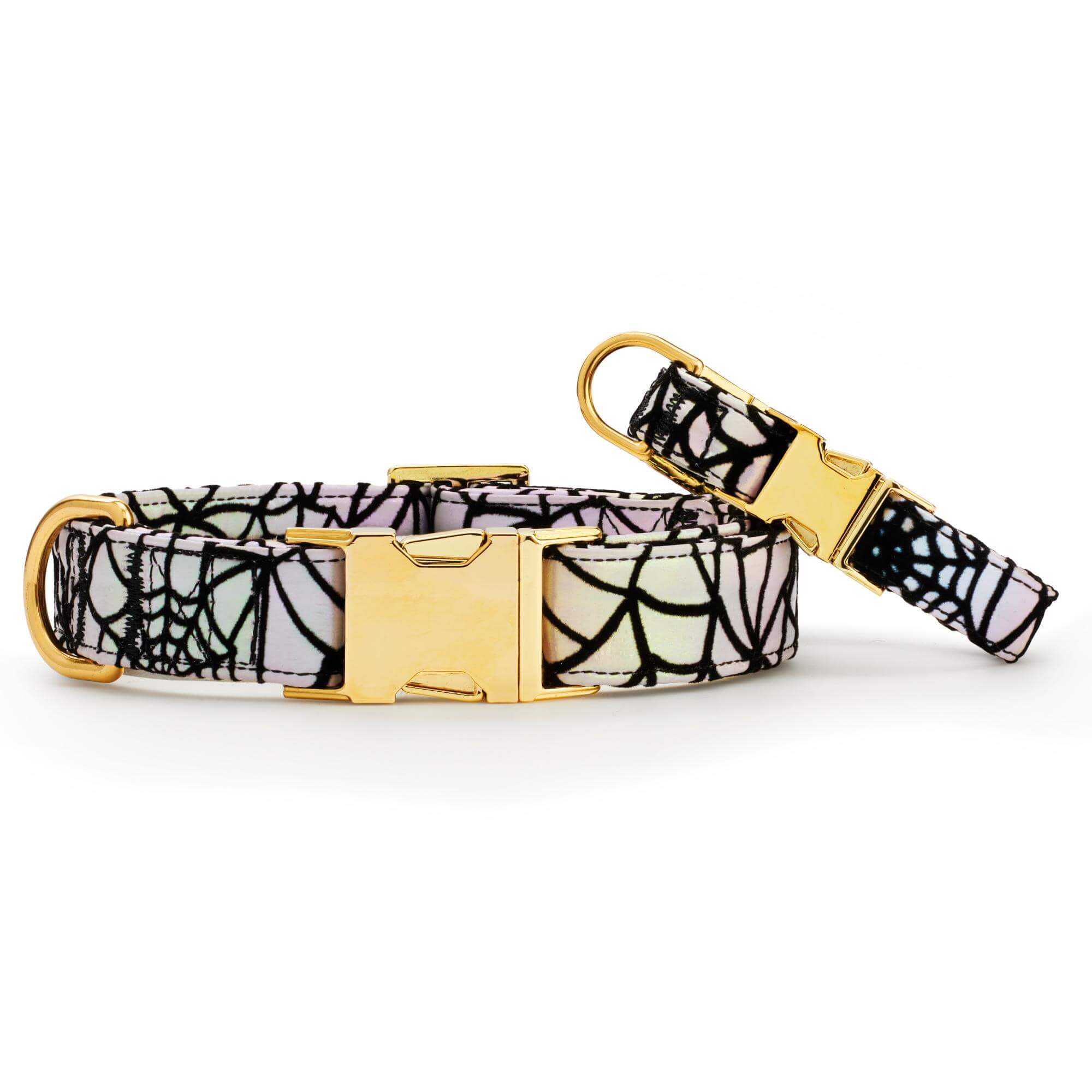 Holographic Spiderweb Dog Collar