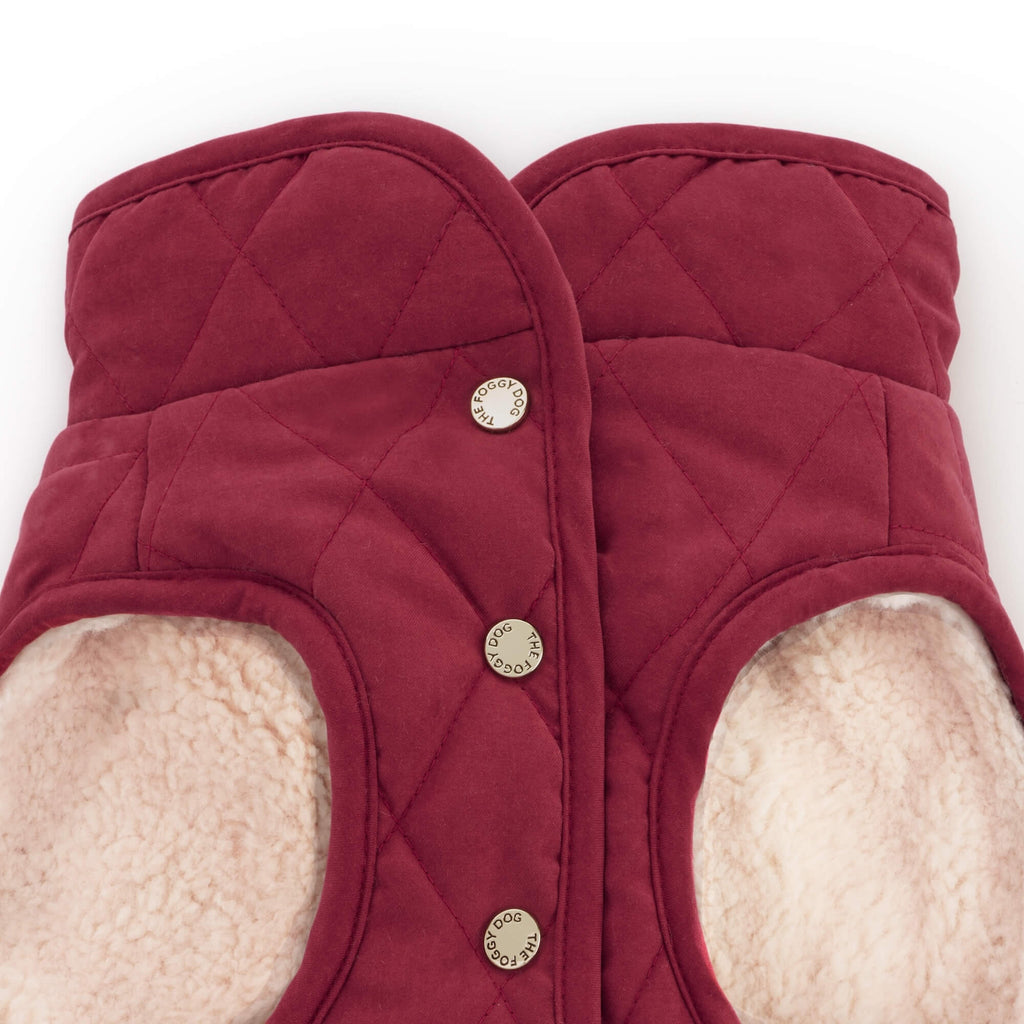 Currant Sherpa-Lined Reversible Dog Jacket
