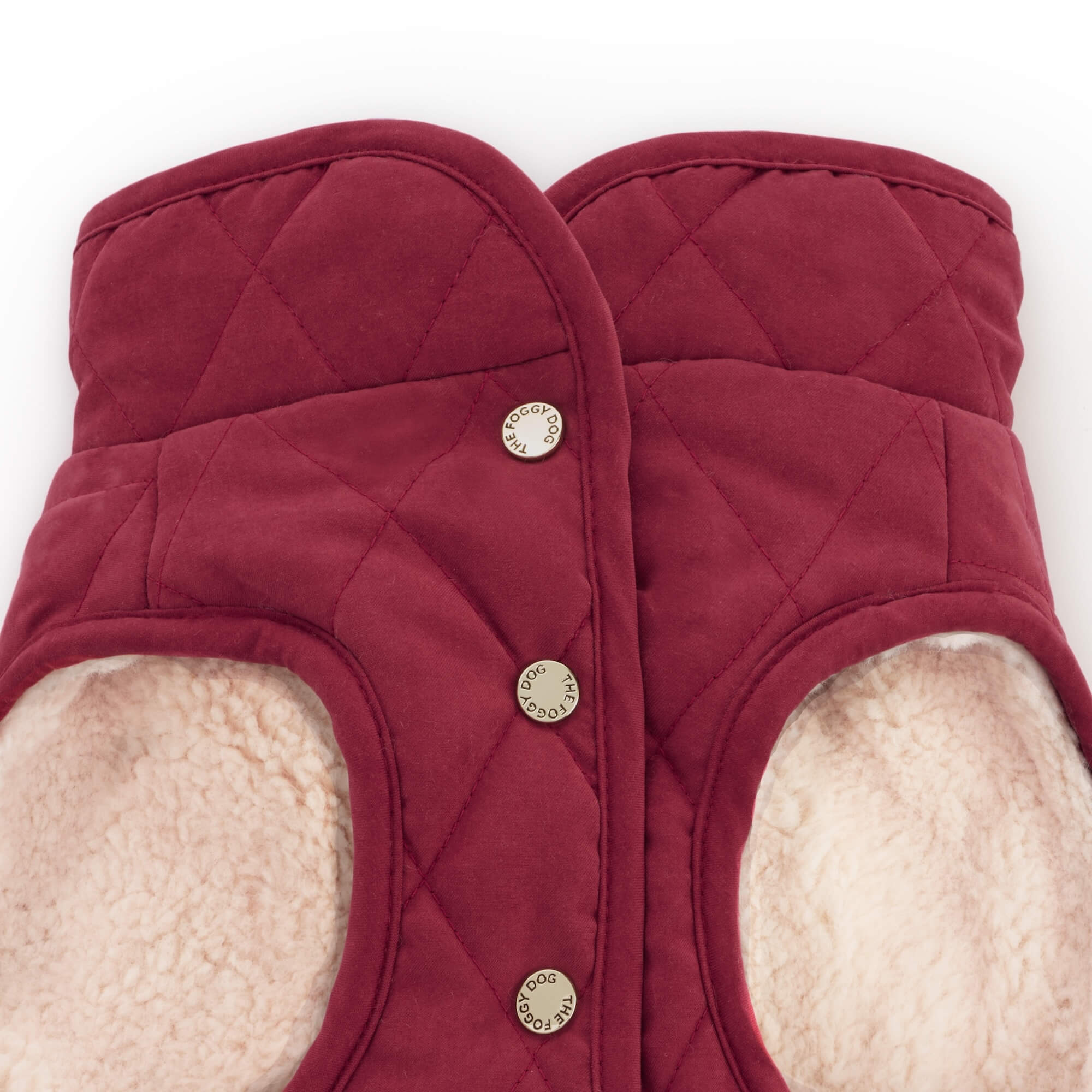 Currant Sherpa-Lined Reversible Dog Jacket