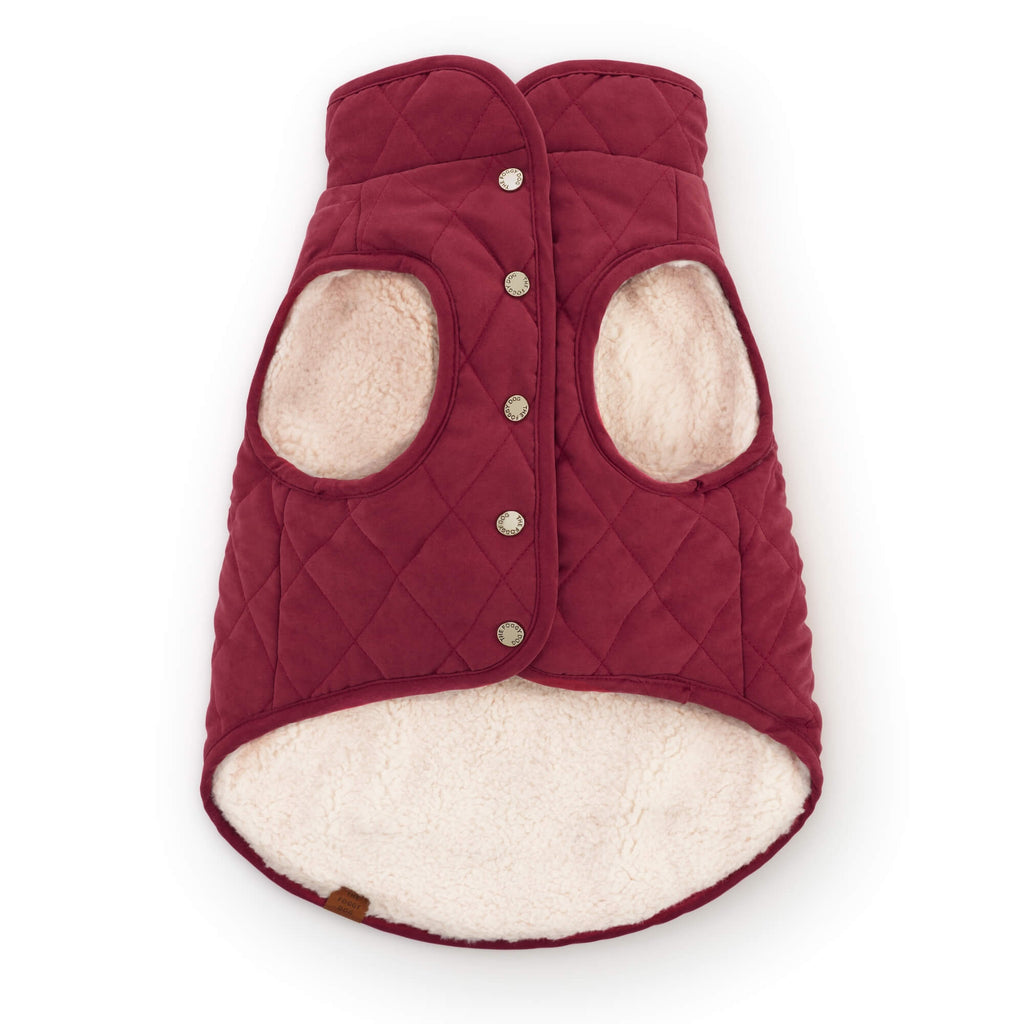 Currant Sherpa-Lined Reversible Dog Jacket