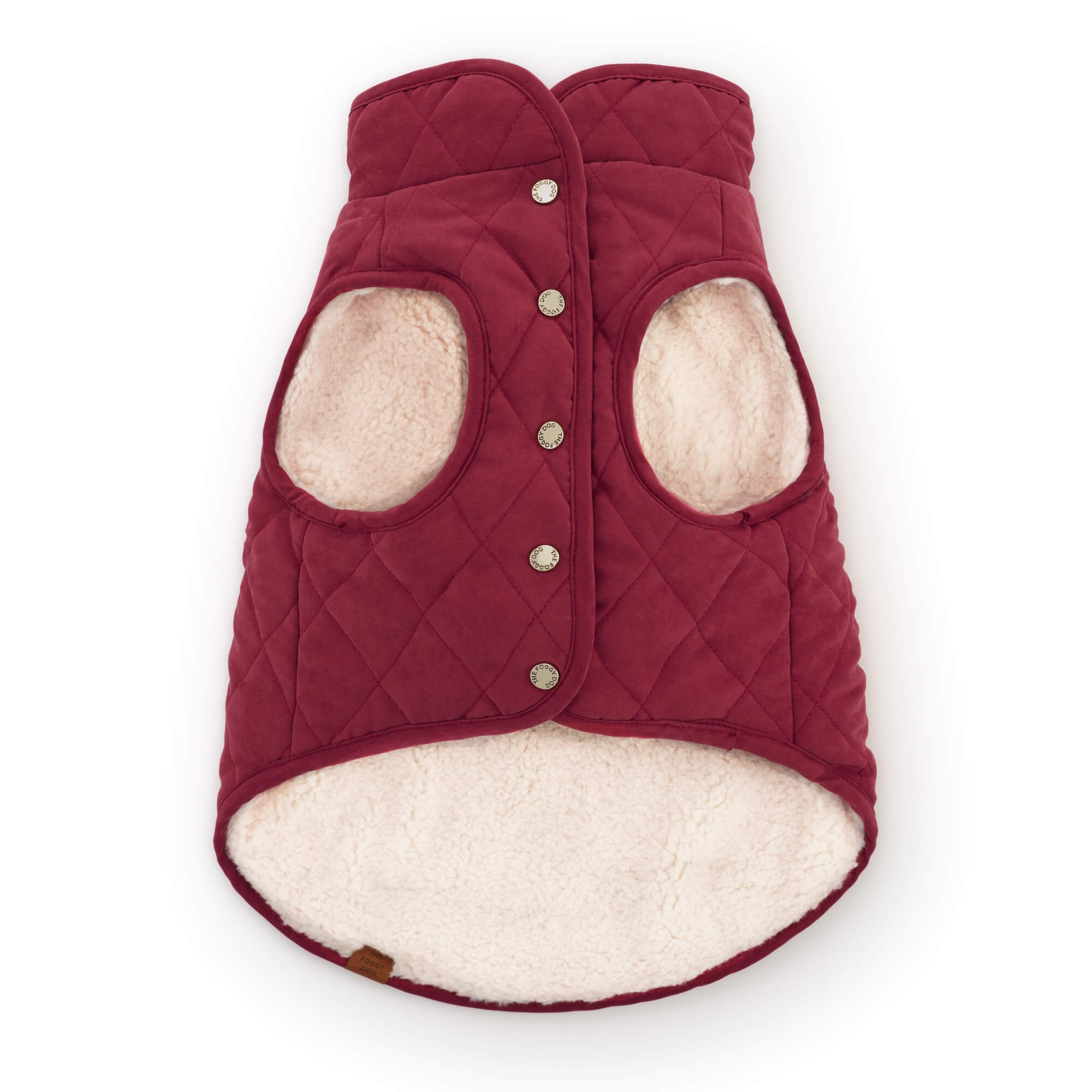 Currant Sherpa-Lined Reversible Dog Jacket
