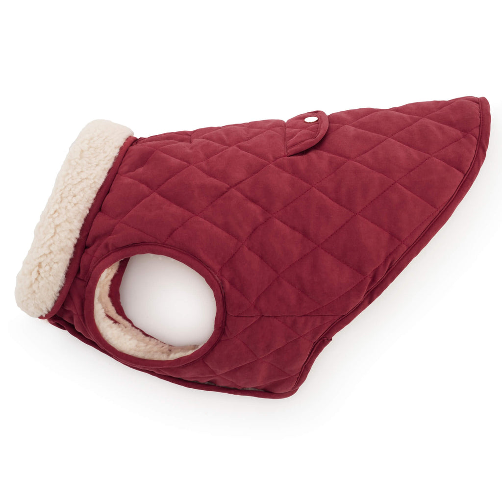 Currant Sherpa-Lined Reversible Dog Jacket