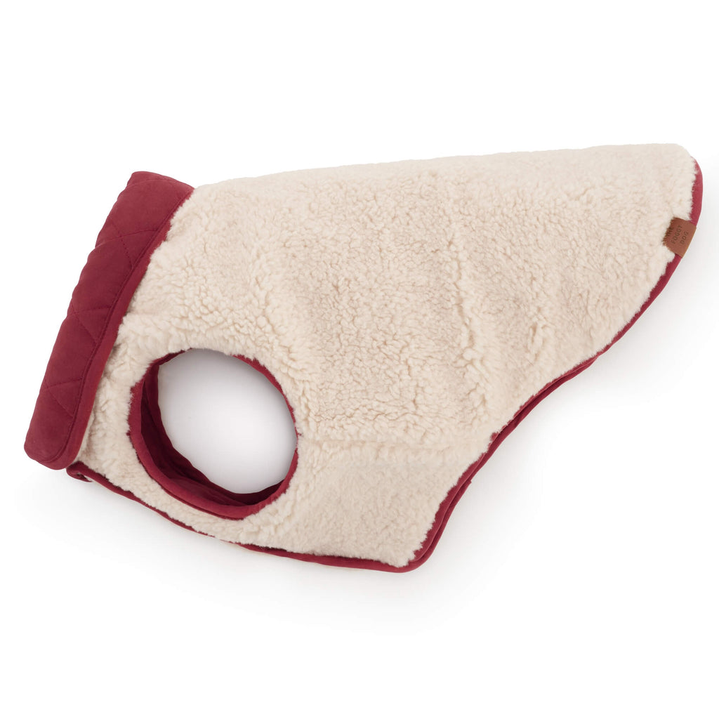 Currant Sherpa-Lined Reversible Dog Jacket