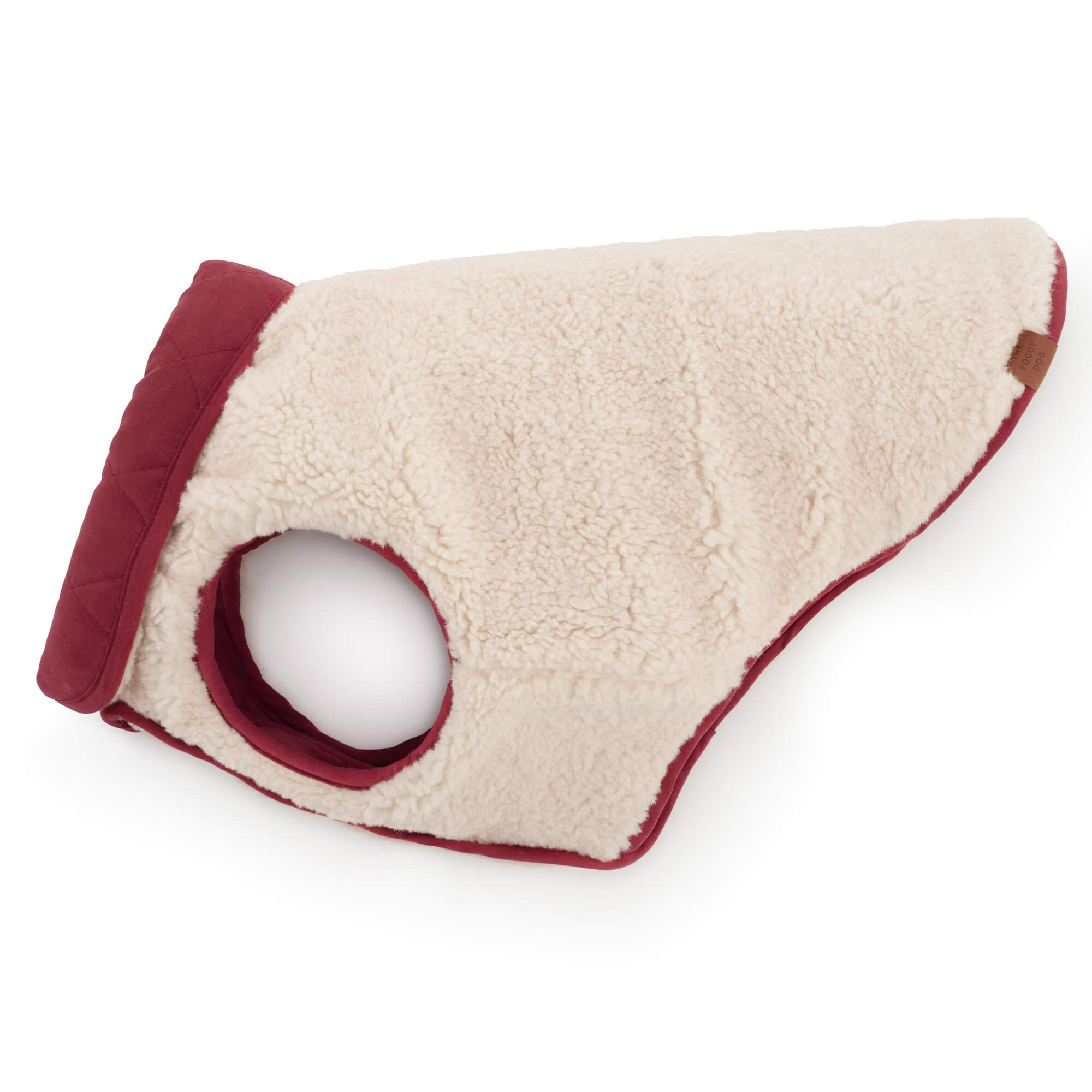 Currant Sherpa-Lined Reversible Dog Jacket