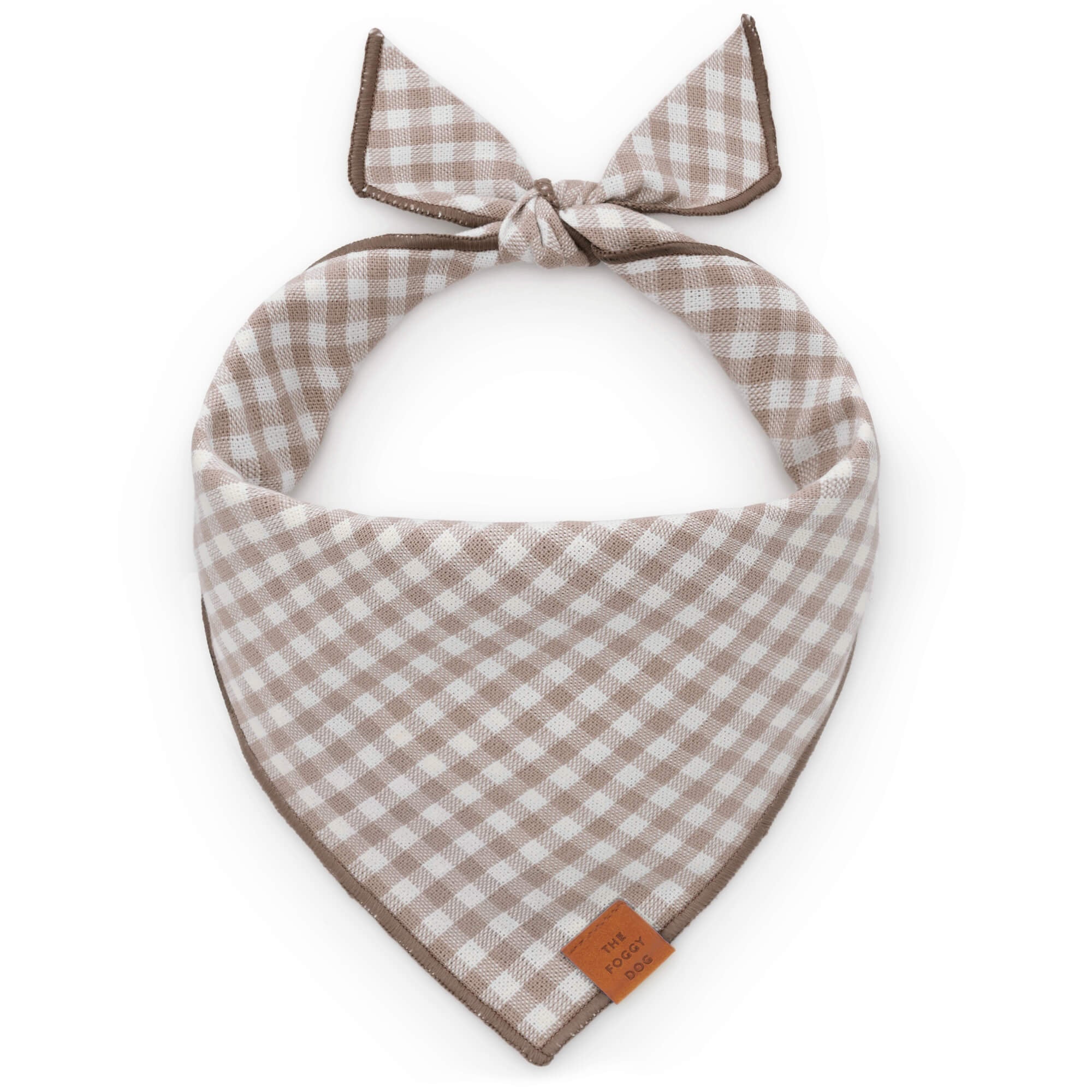 Mushroom Brown Gingham Dog Bandana
