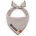 Mushroom Brown Gingham Dog Bandana