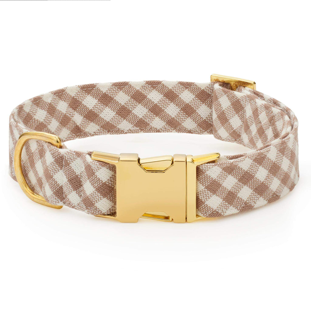 Mushroom Brown Gingham Collar Walk Set