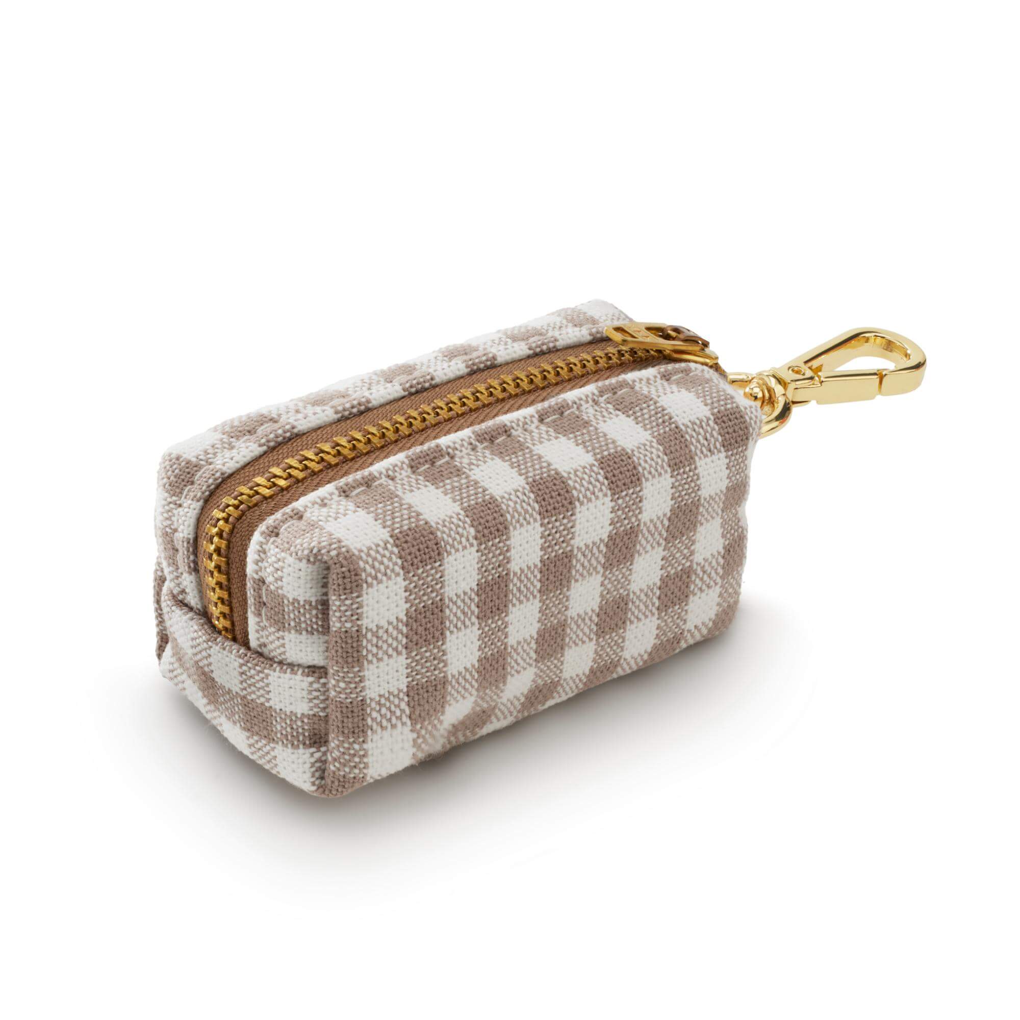 Mushroom Brown Gingham Waste Bag Holder