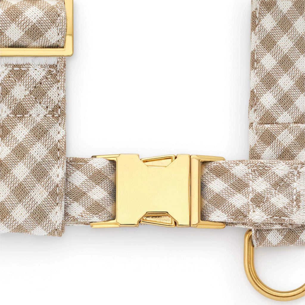 Mushroom Brown Gingham Harness Walk Set