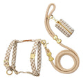 Mushroom Brown Gingham Harness Walk Set