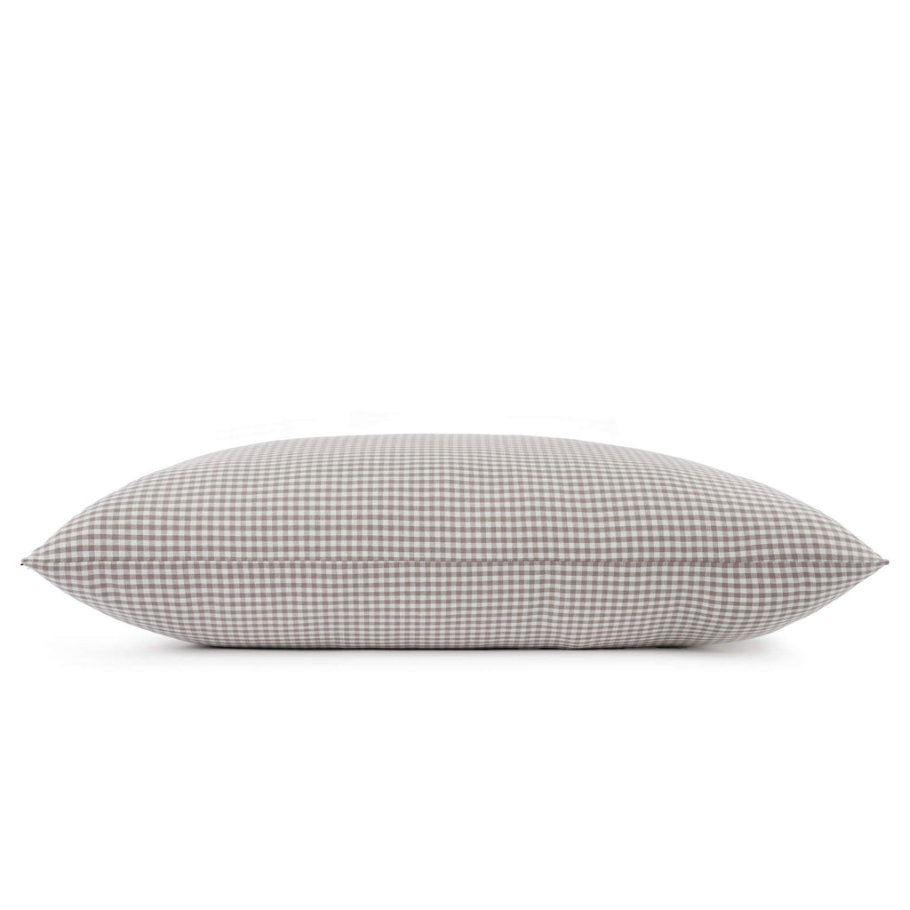 Mushroom Brown Gingham Dog Bed