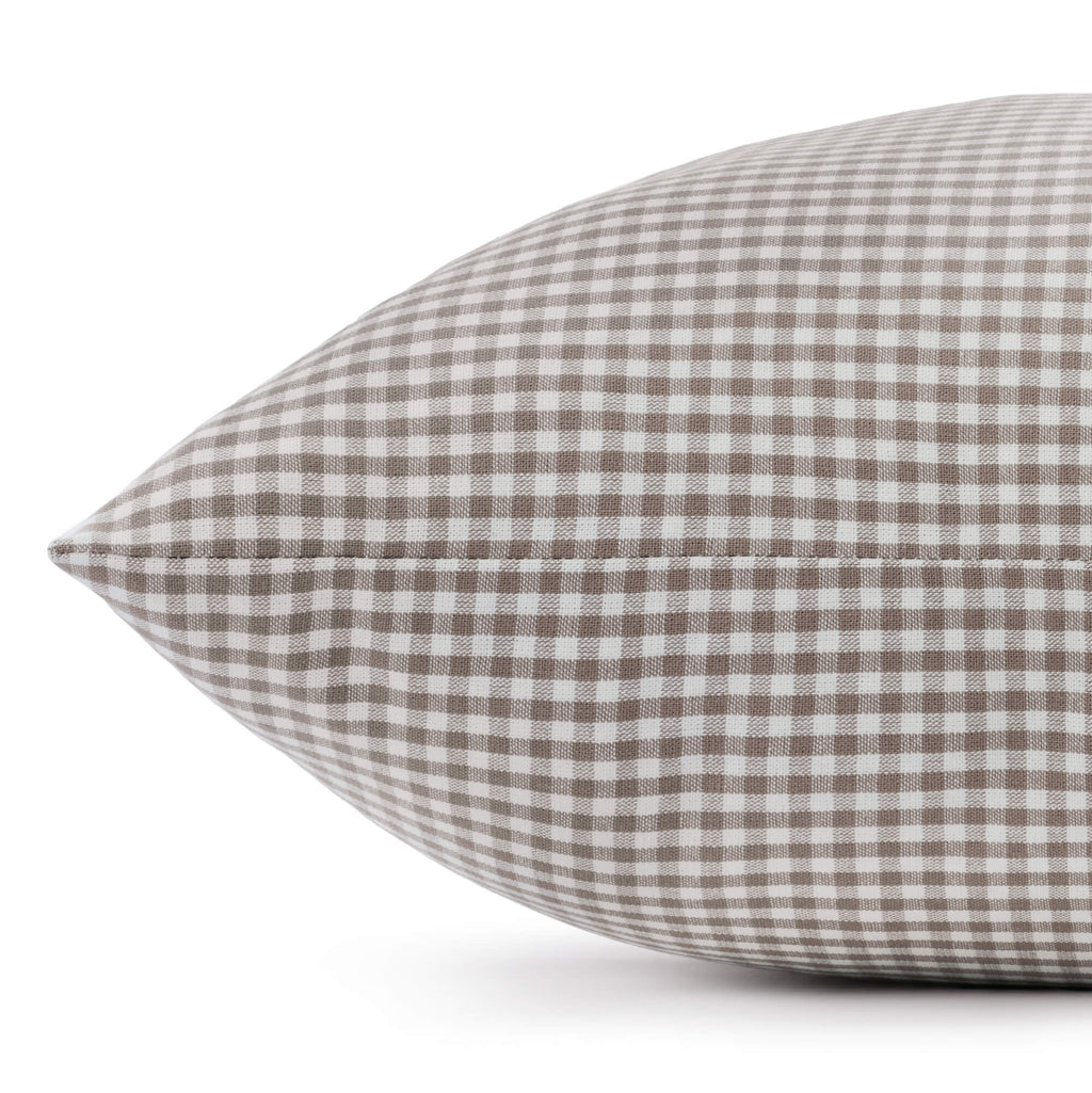 Mushroom Brown Gingham Dog Bed