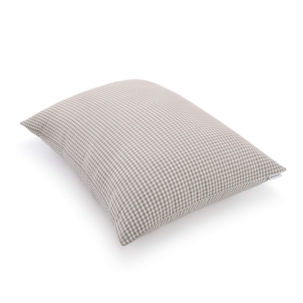 Mushroom Brown Gingham Dog Bed