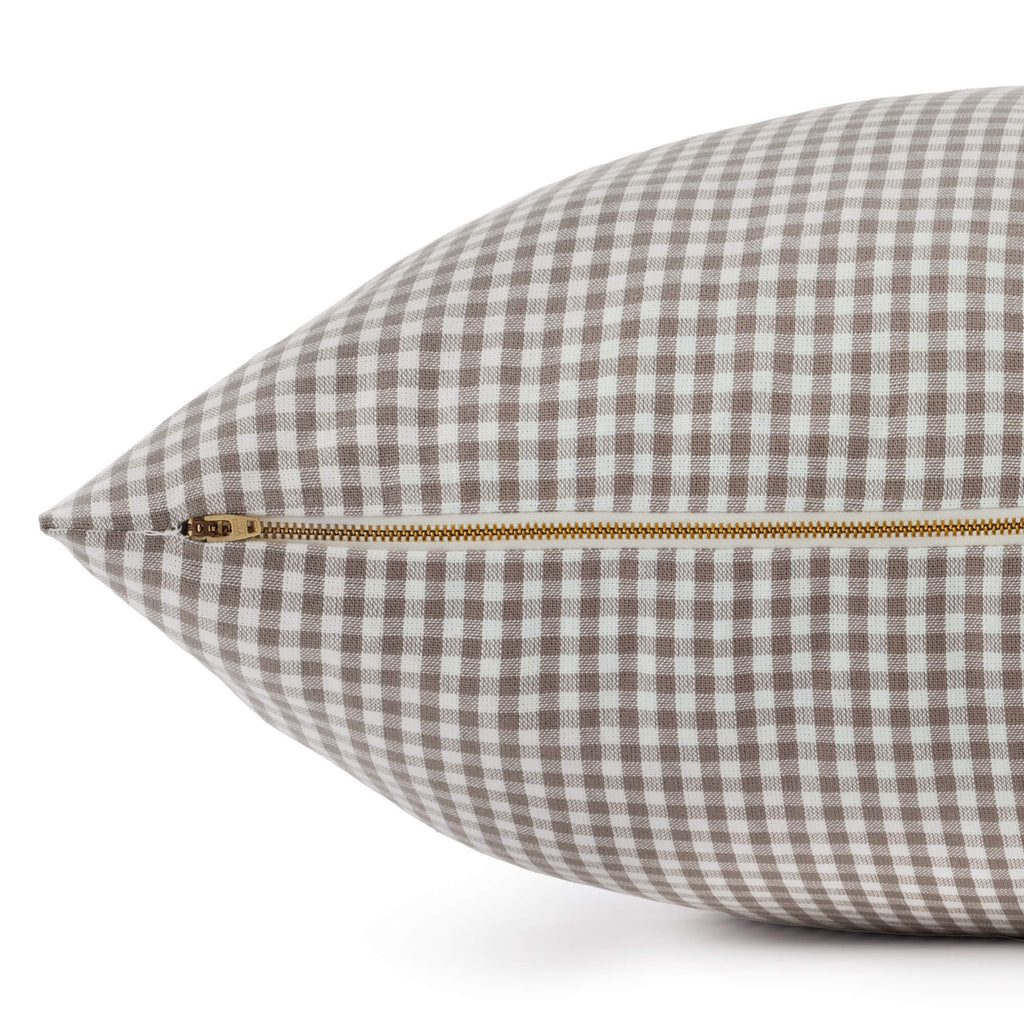 Mushroom Brown Gingham Dog Bed