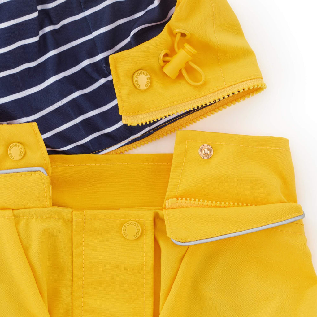 Bright Yellow Reflective Dog Raincoat