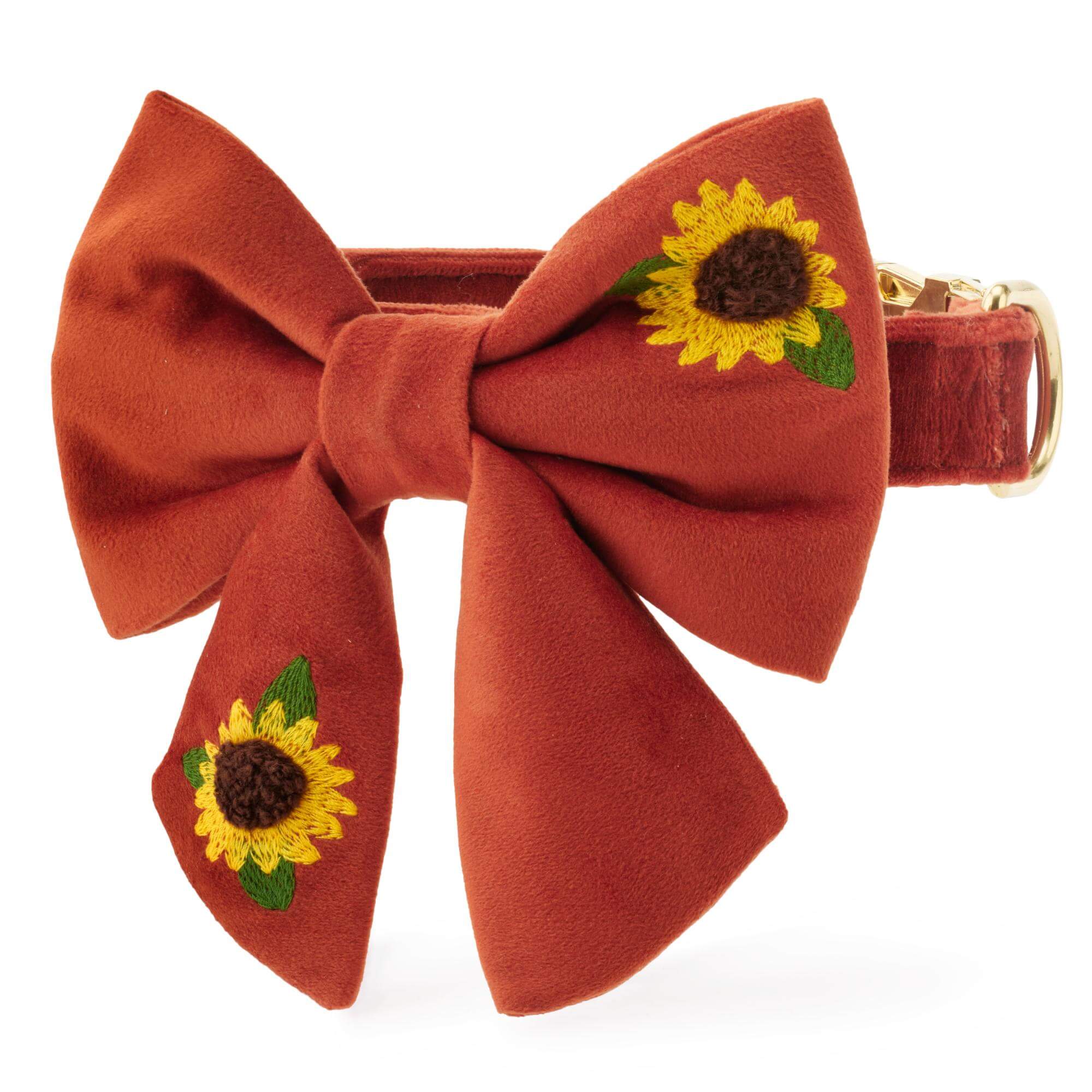 Sunflower Embroidered Lady Bow Collar
