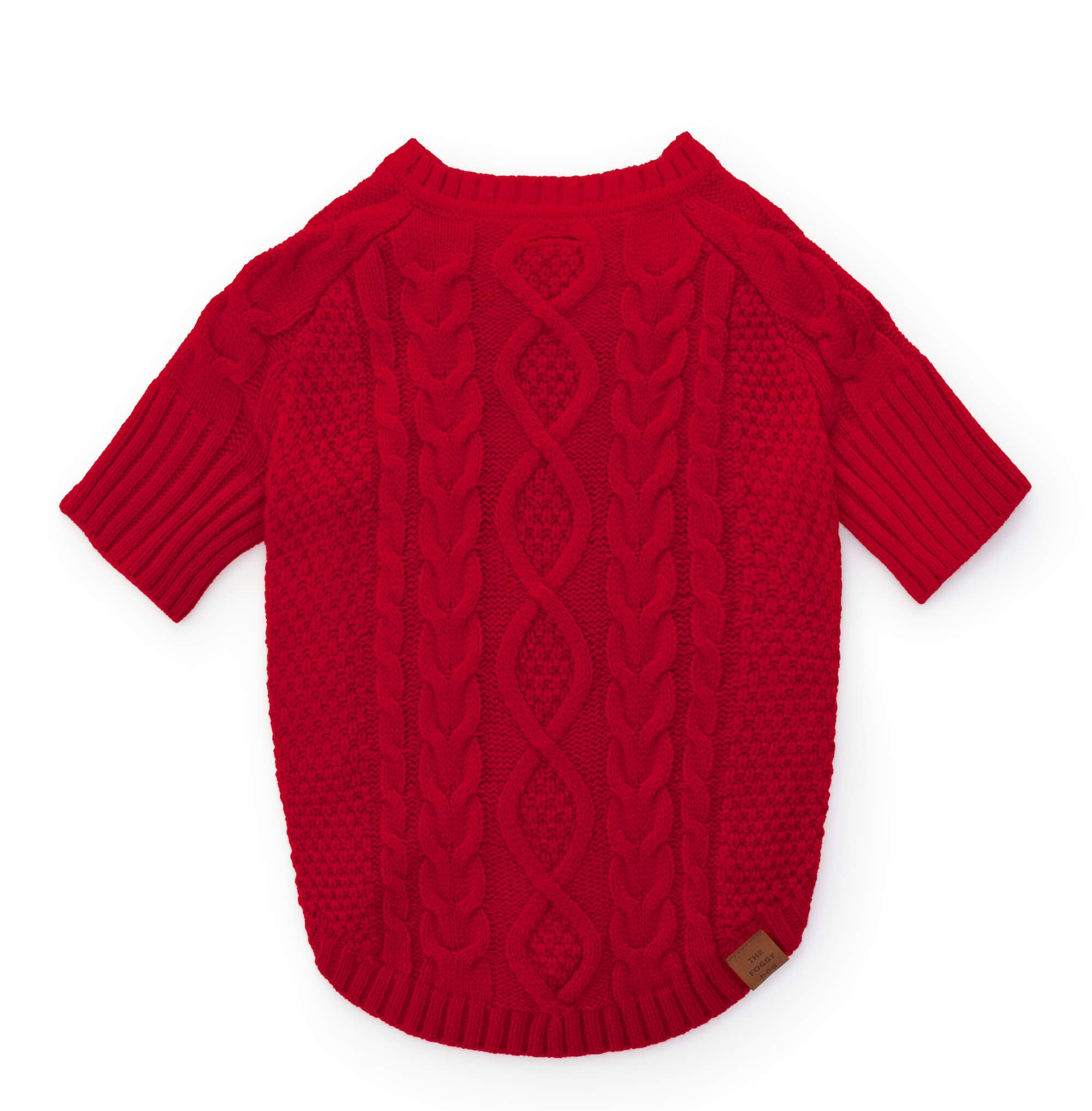 Red Cable Knit Dog Sweater