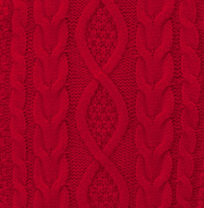 Red Cable Knit Dog Sweater