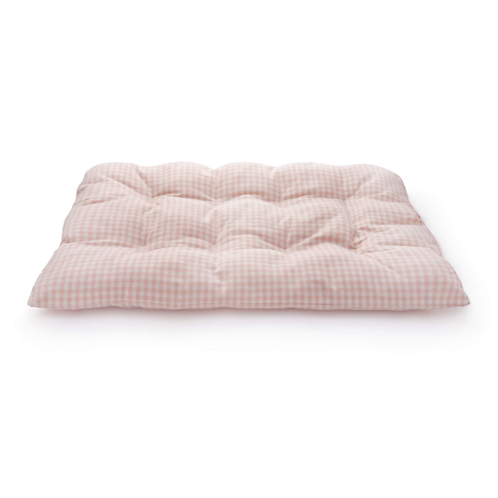 Blush Pink Gingham Dog Travel Mat