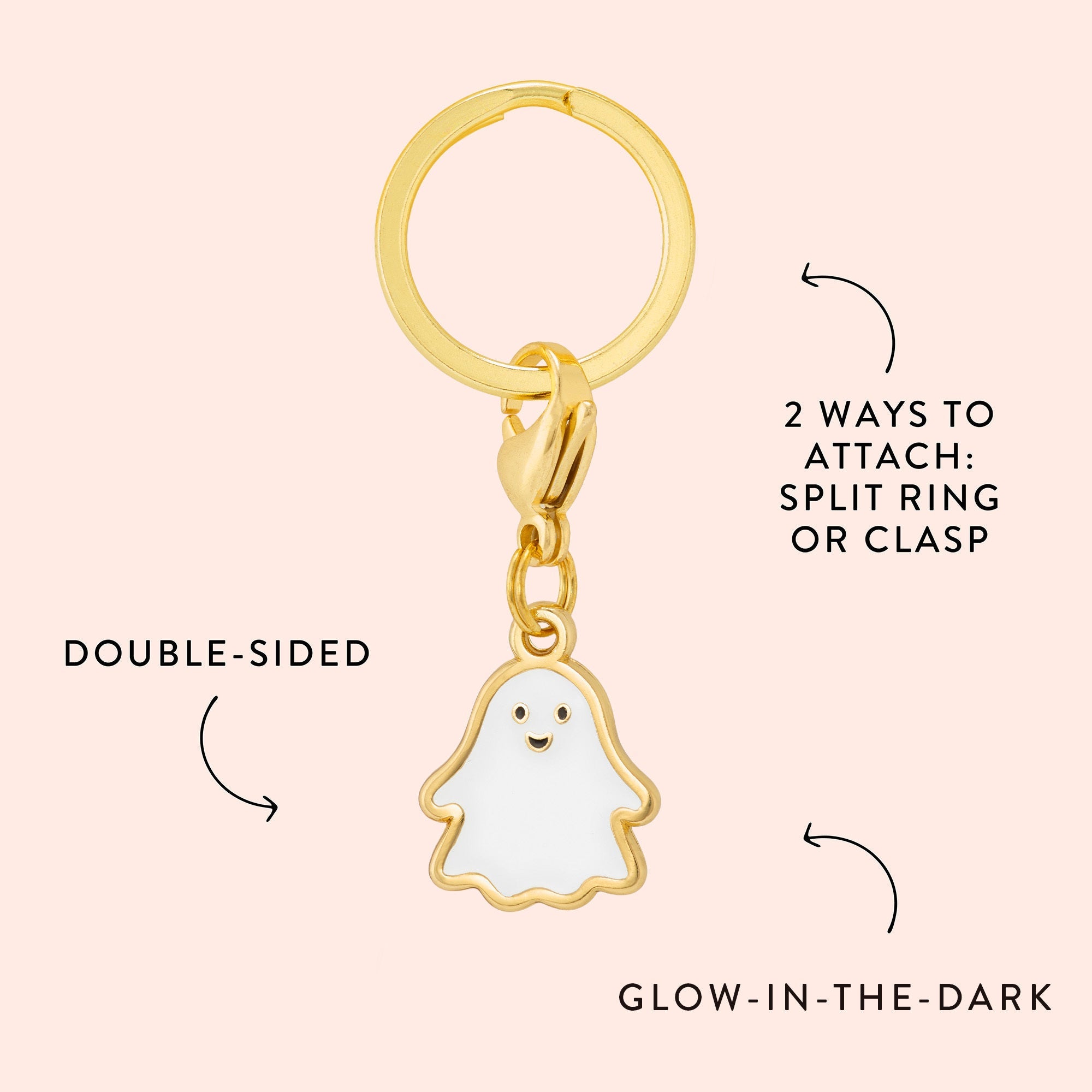 Glow-in-the-Dark Ghost Collar Charm