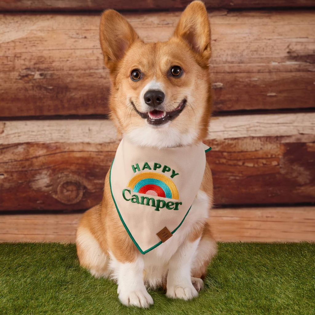 Happy Camper Embroidered Dog Bandana