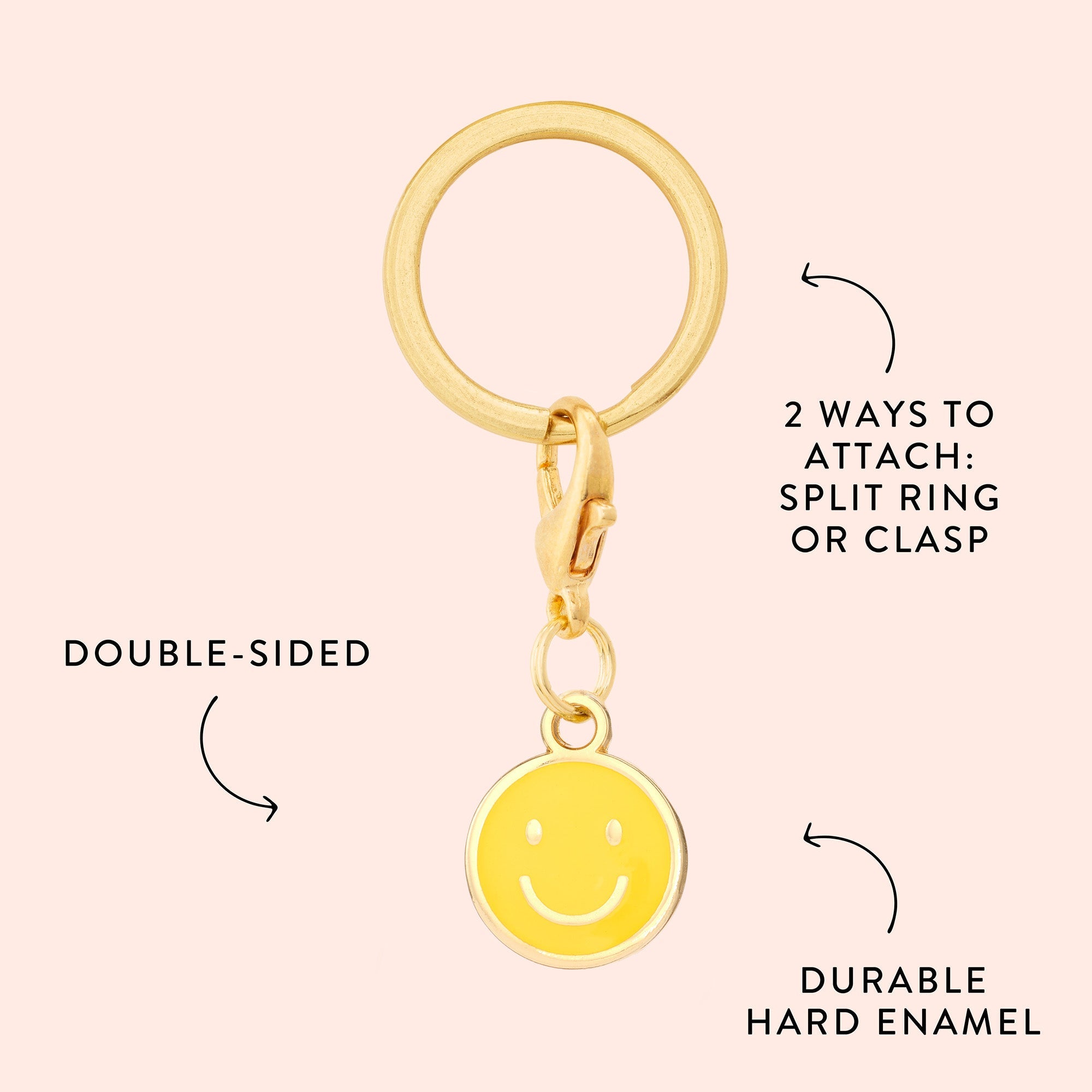 Happy Face Collar Charm