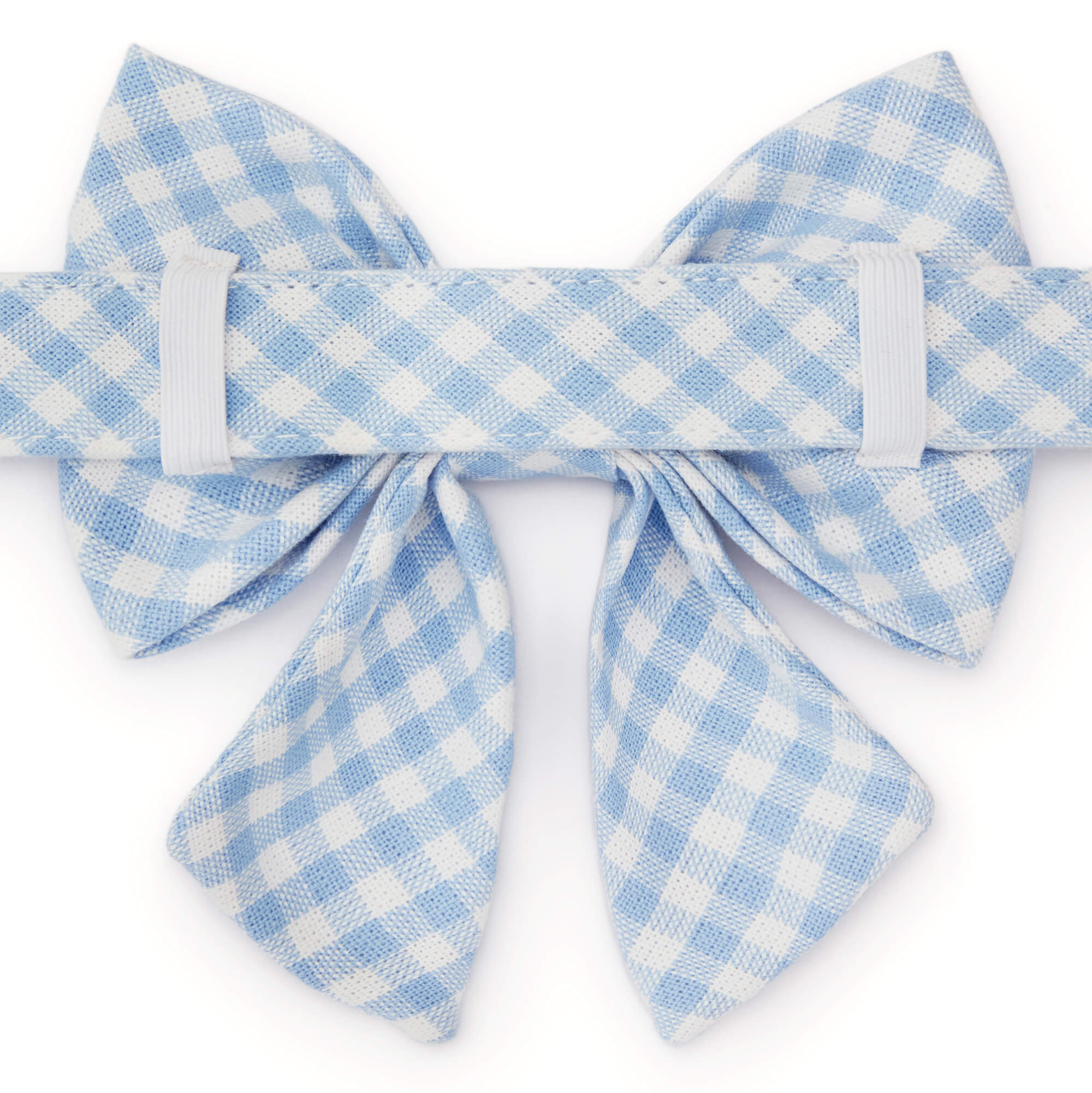 Sky Blue Gingham Lady Bow Collar