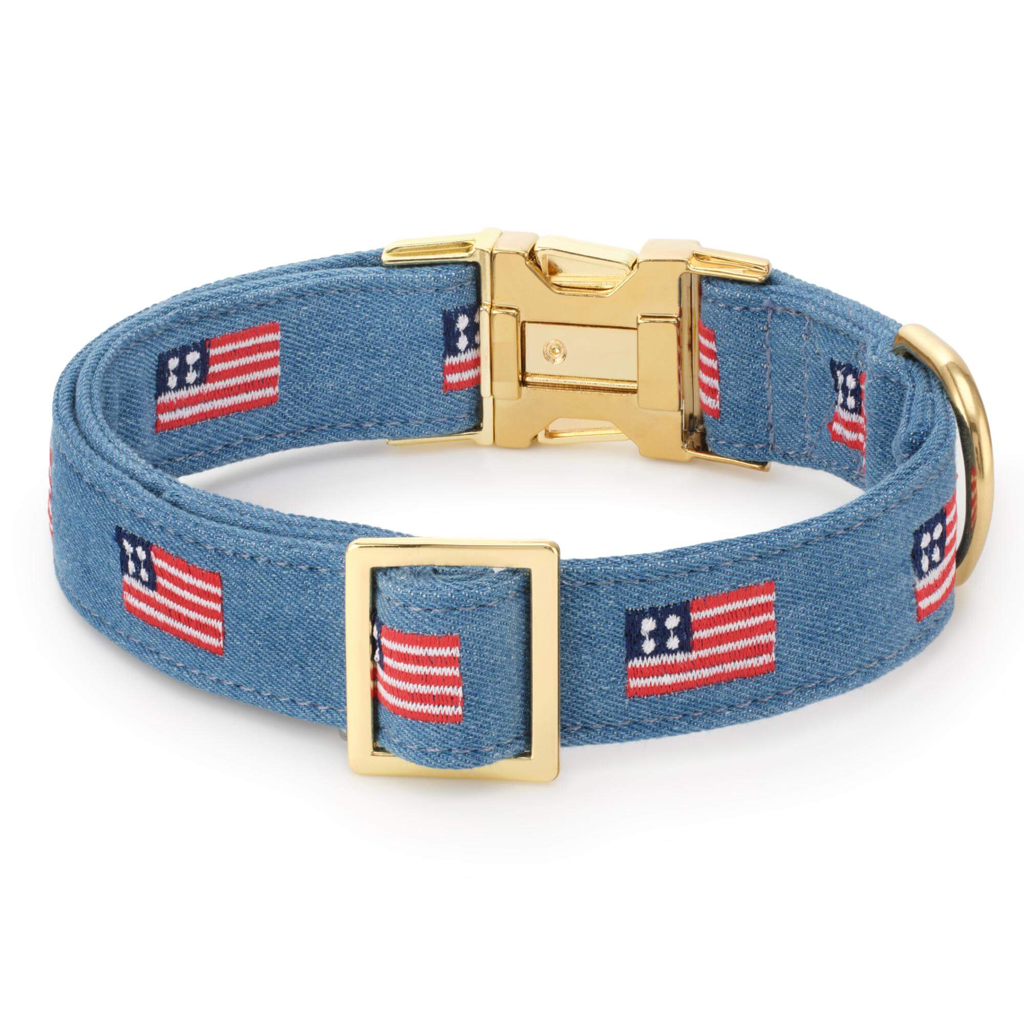 American Flag Embroidered Dog Collar