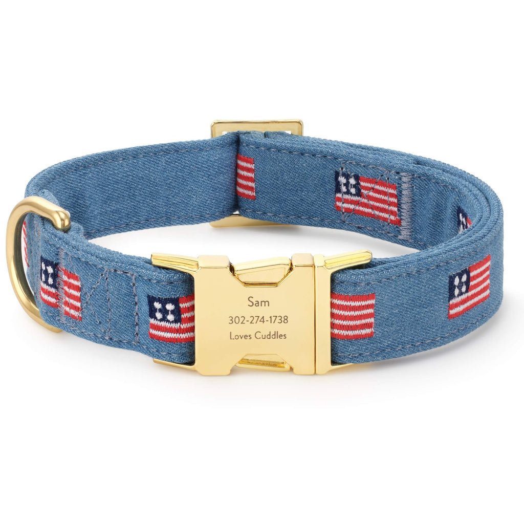 American Flag Embroidered Dog Collar