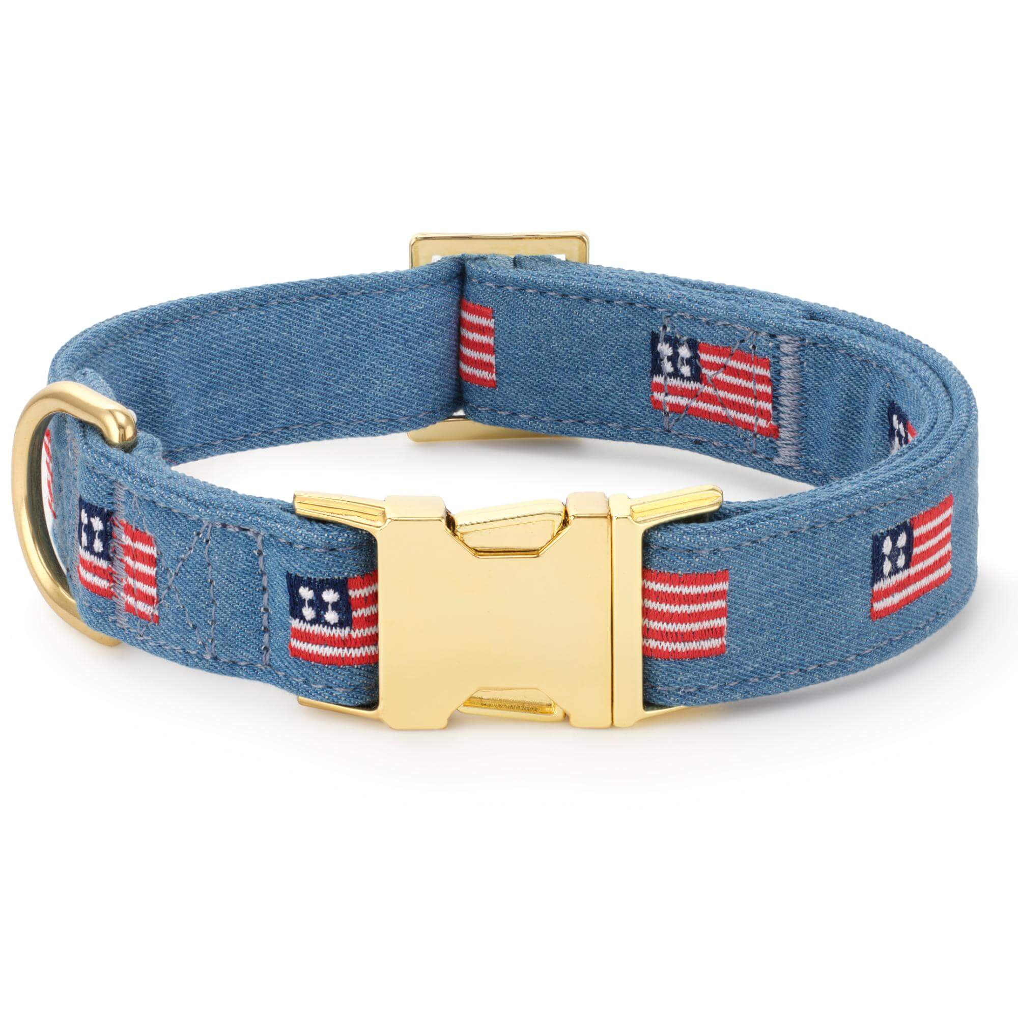 American Flag Embroidered Dog Collar