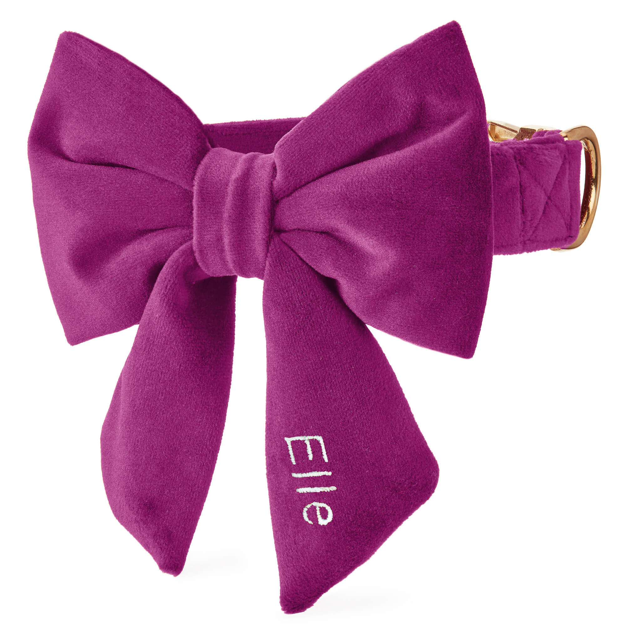 Plum Velvet Lady Bow Collar