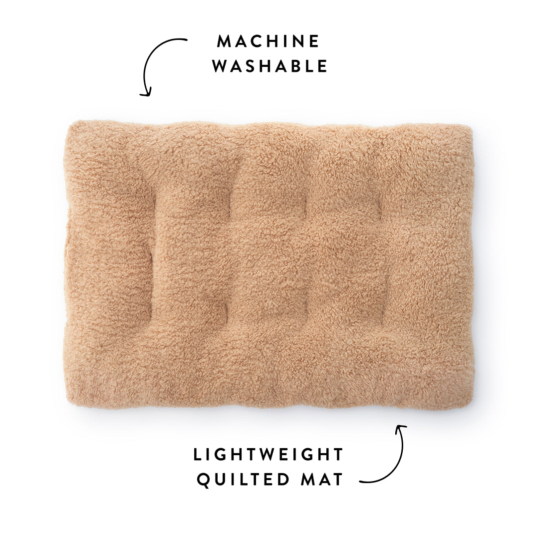Latte Recycled Sherpa Dog Travel Mat
