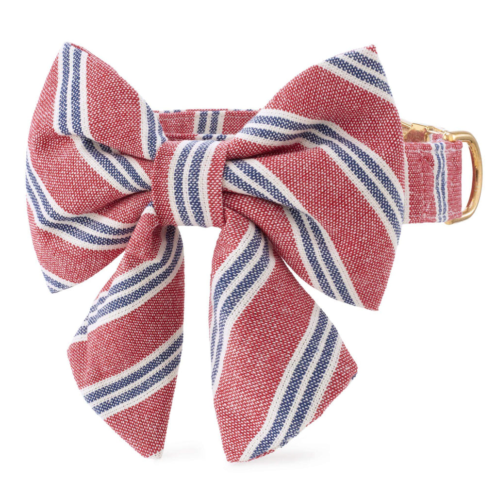 Nantucket Stripe Lady Bow Collar