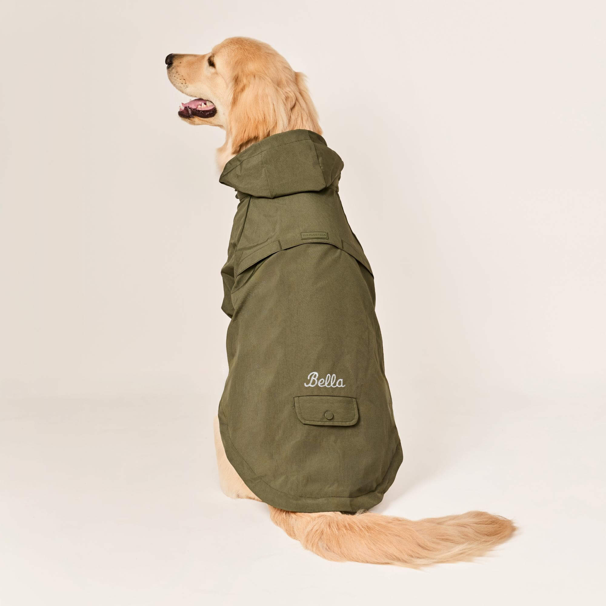 Olive Dog Raincoat