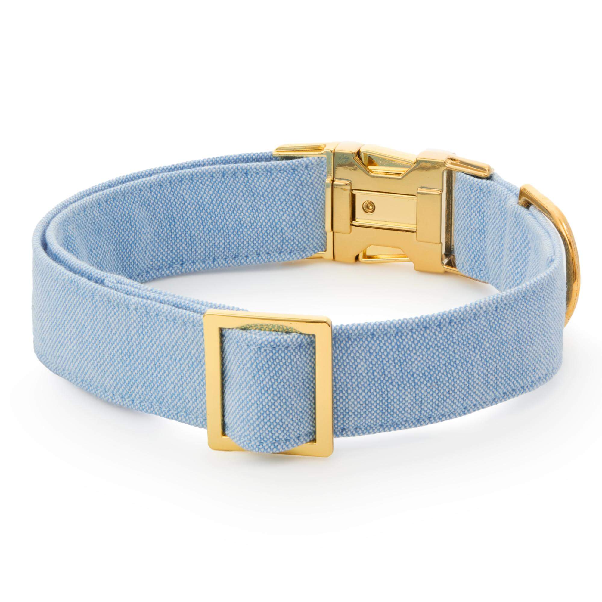Blue Chambray Dog Collar