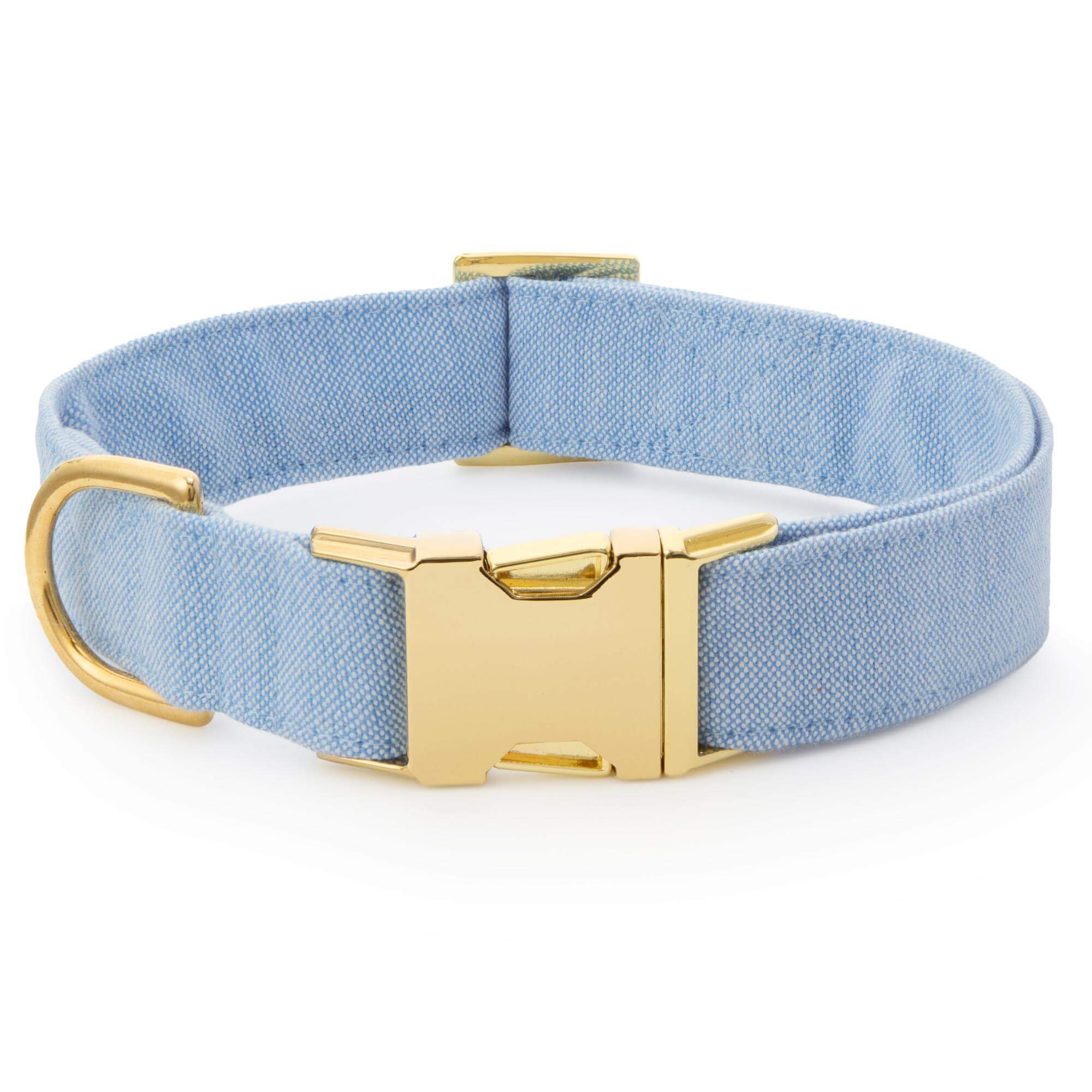 Blue Chambray Dog Collar