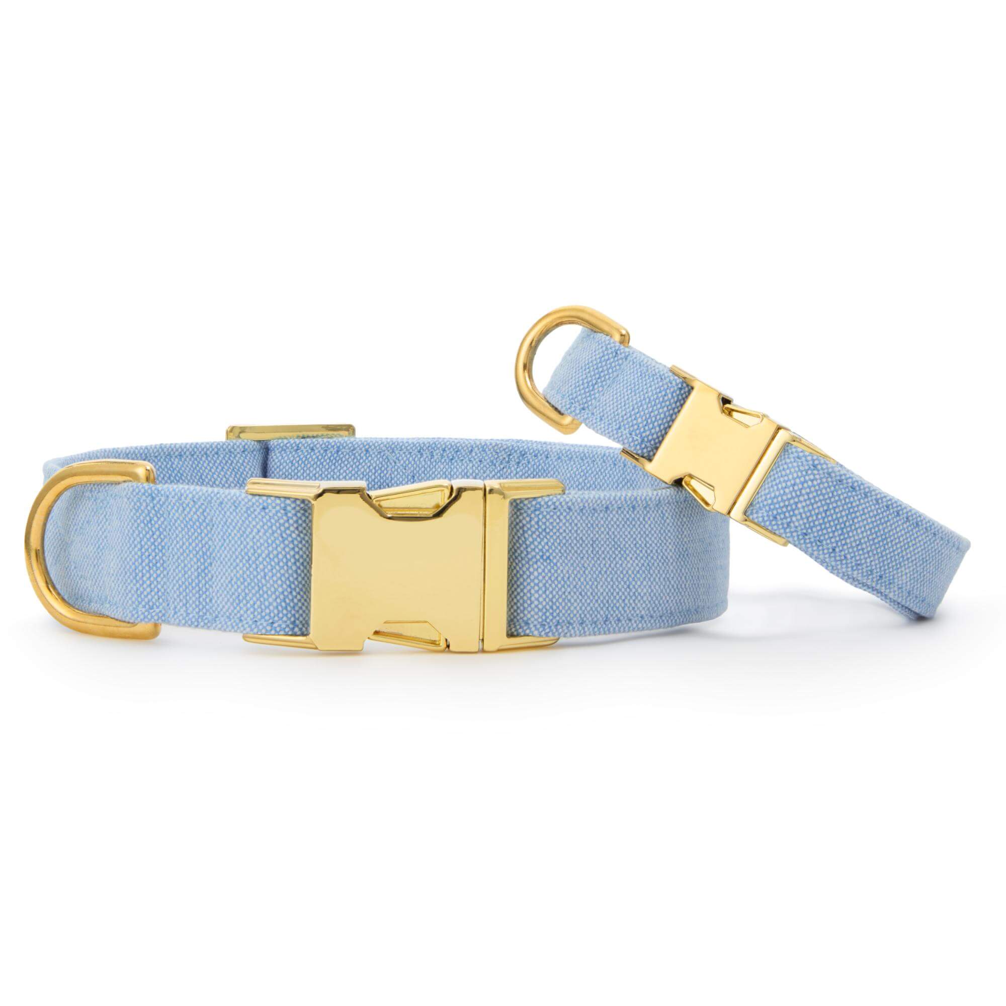 Blue Chambray Dog Collar