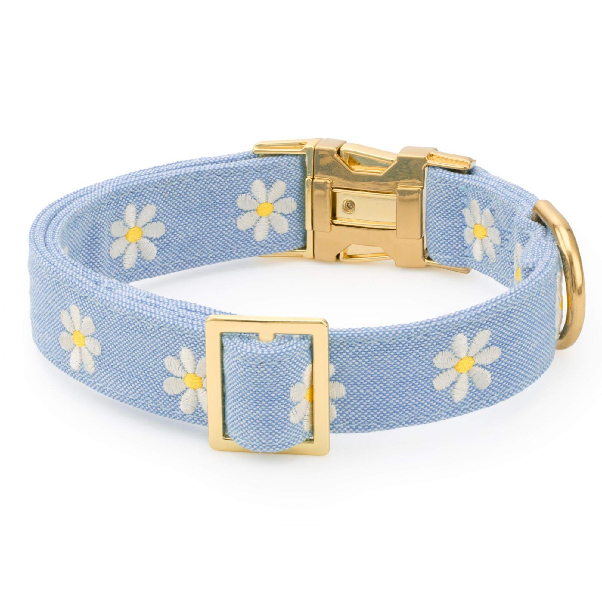 Daisy Embroidered Dog Collar