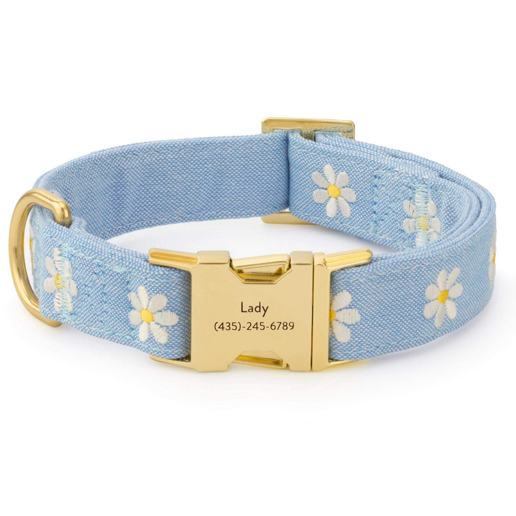 Daisy Embroidered Dog Collar
