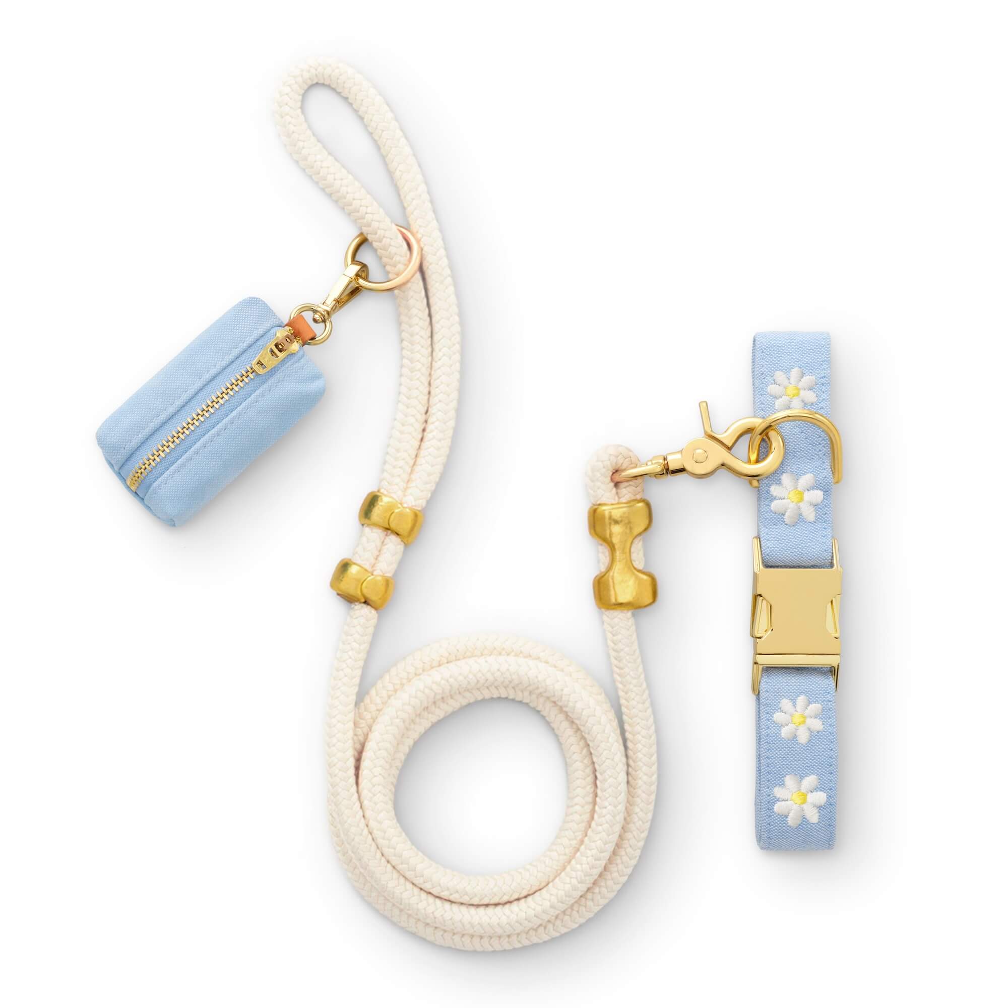 Daisy Embroidered Collar Walk Set