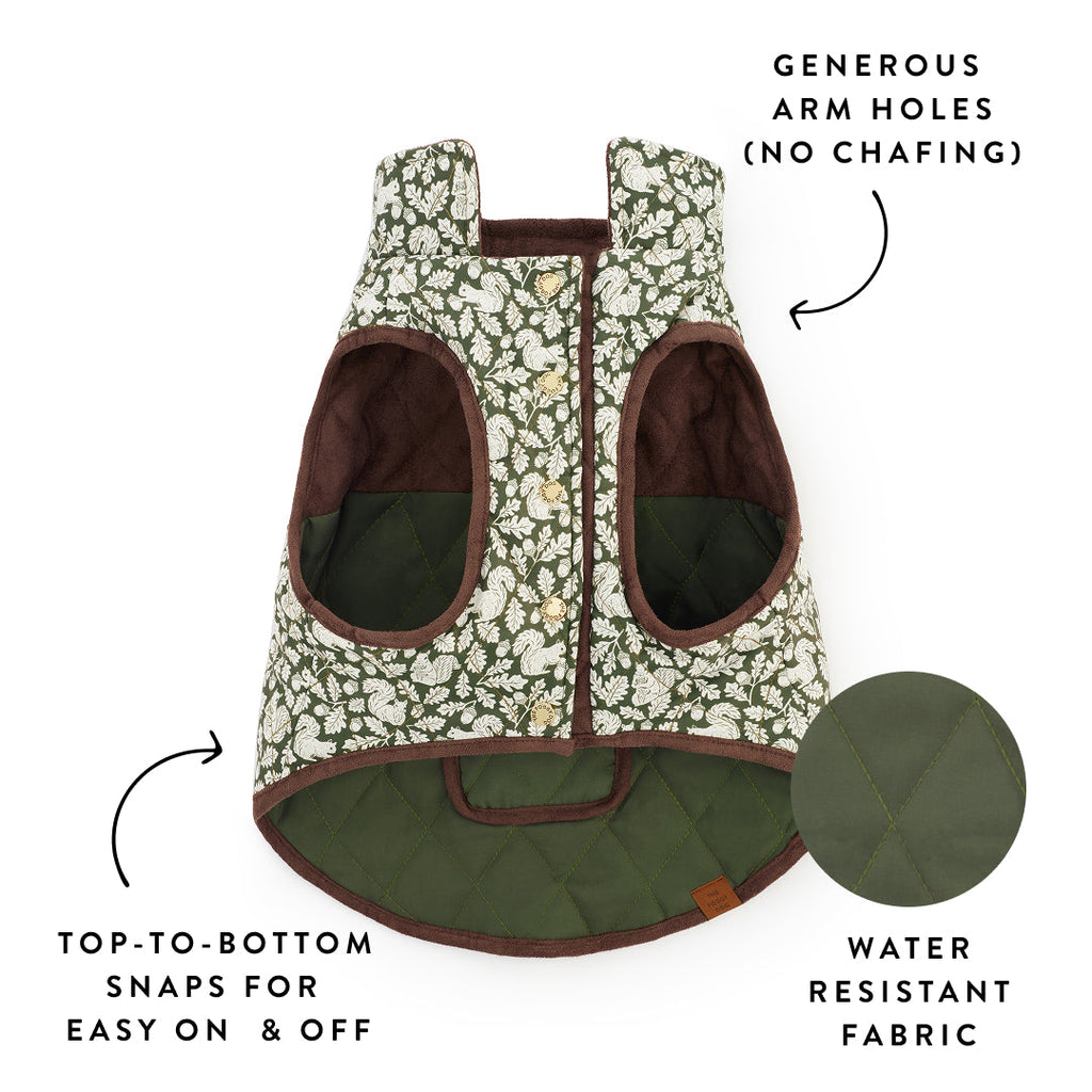 Olive Reversible Dog Jacket