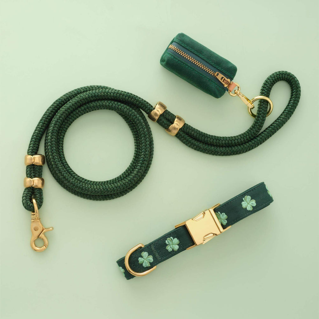 Clover Embroidered Collar Walk Set