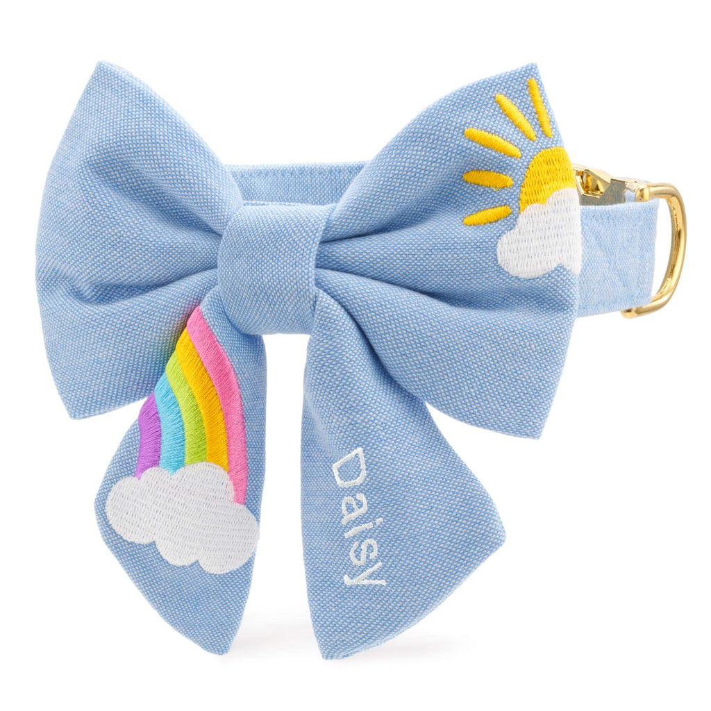 Sunshine and Rainbows Embroidered Lady Bow Collar