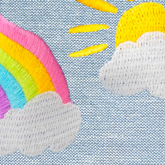 Sunshine and Rainbows Embroidered Lady Bow Collar
