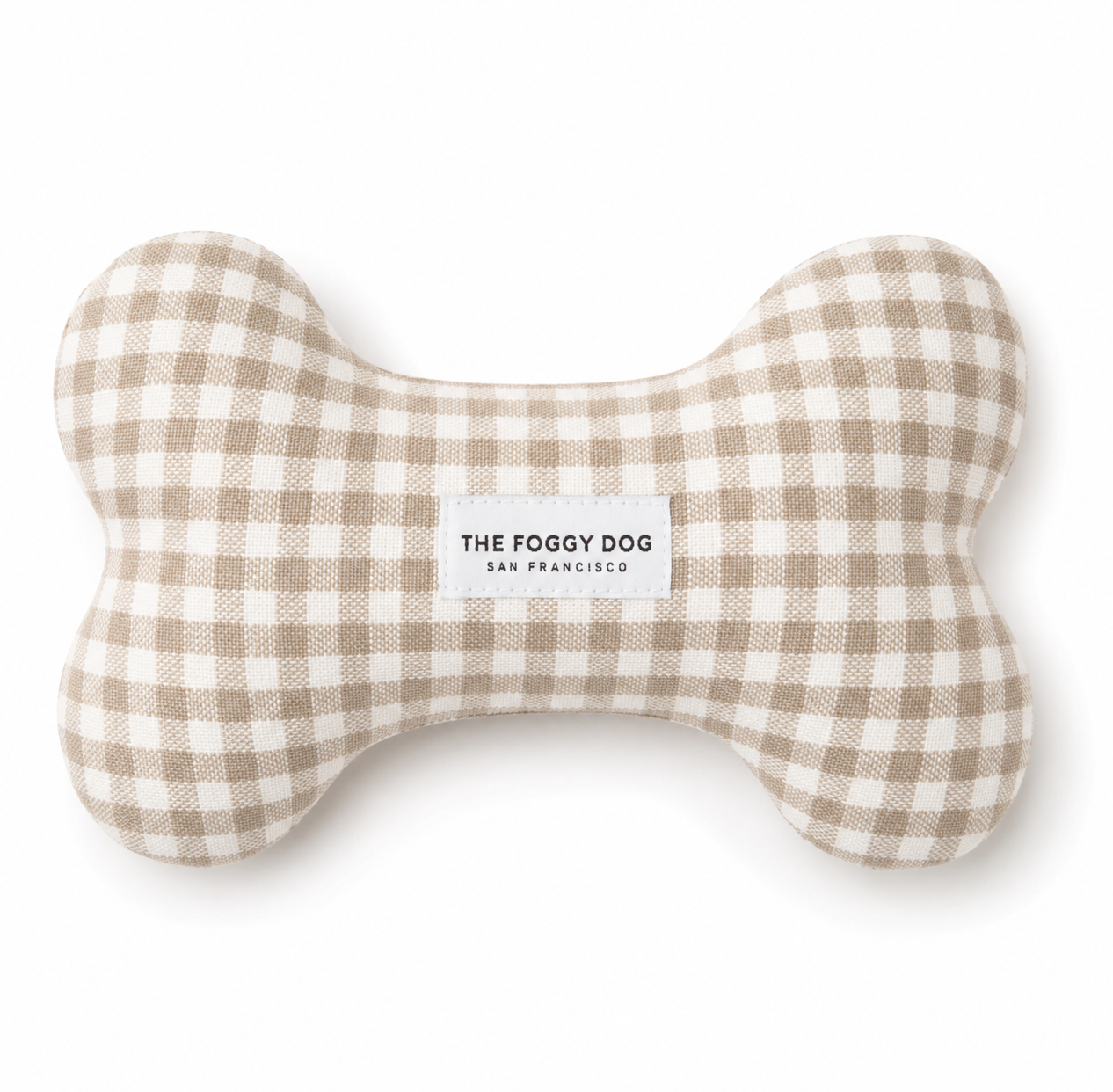 Mushroom Brown Gingham Dog Squeaky Toy
