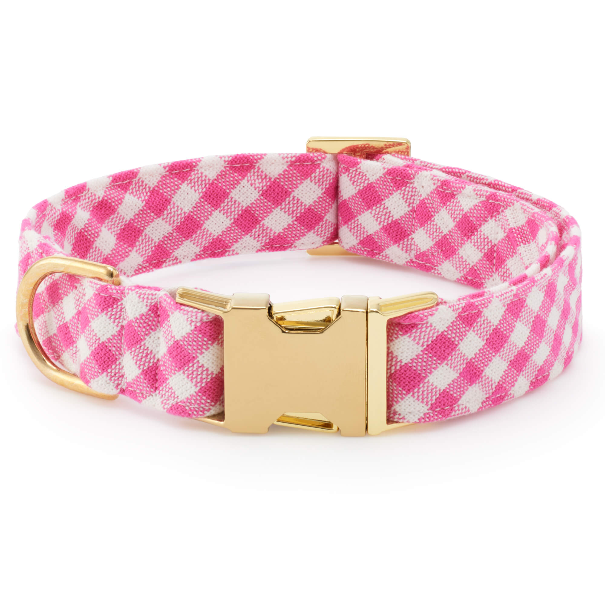 Hot Pink Gingham Collar Walk Set