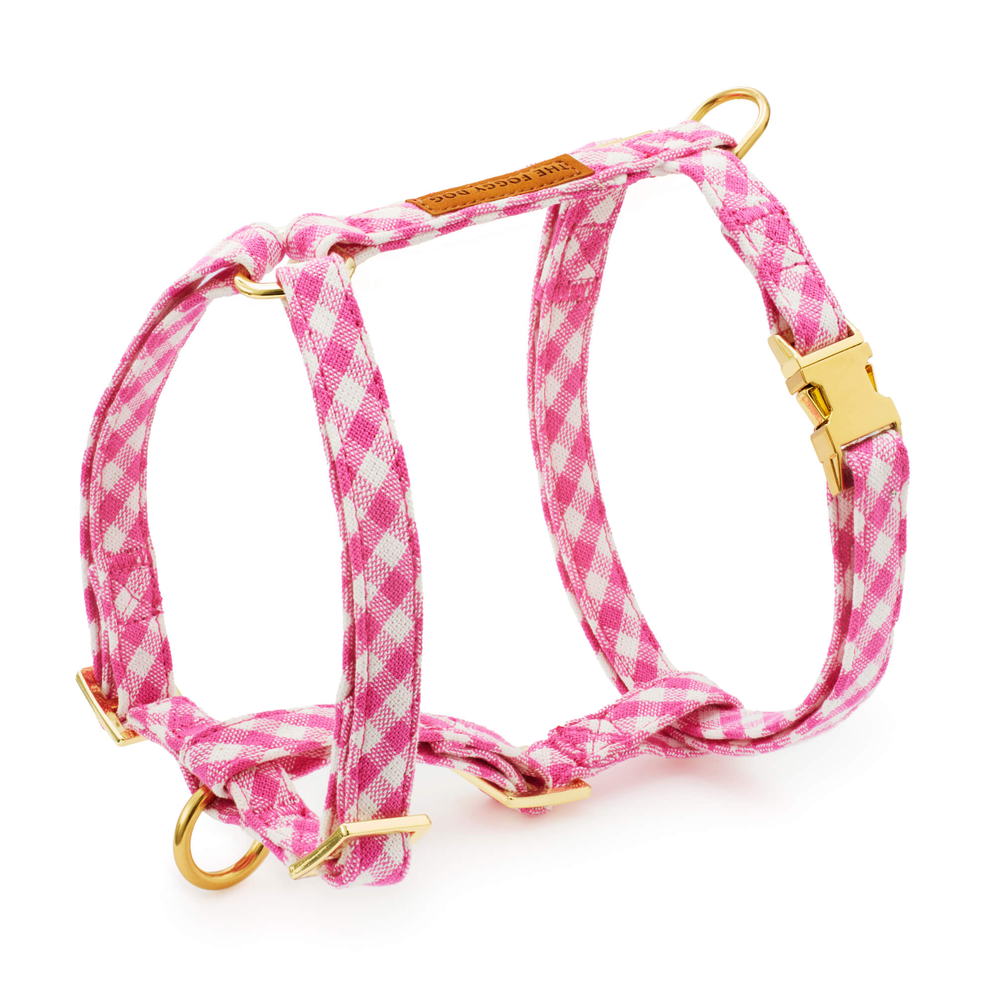Hot Pink Gingham Dog Harness